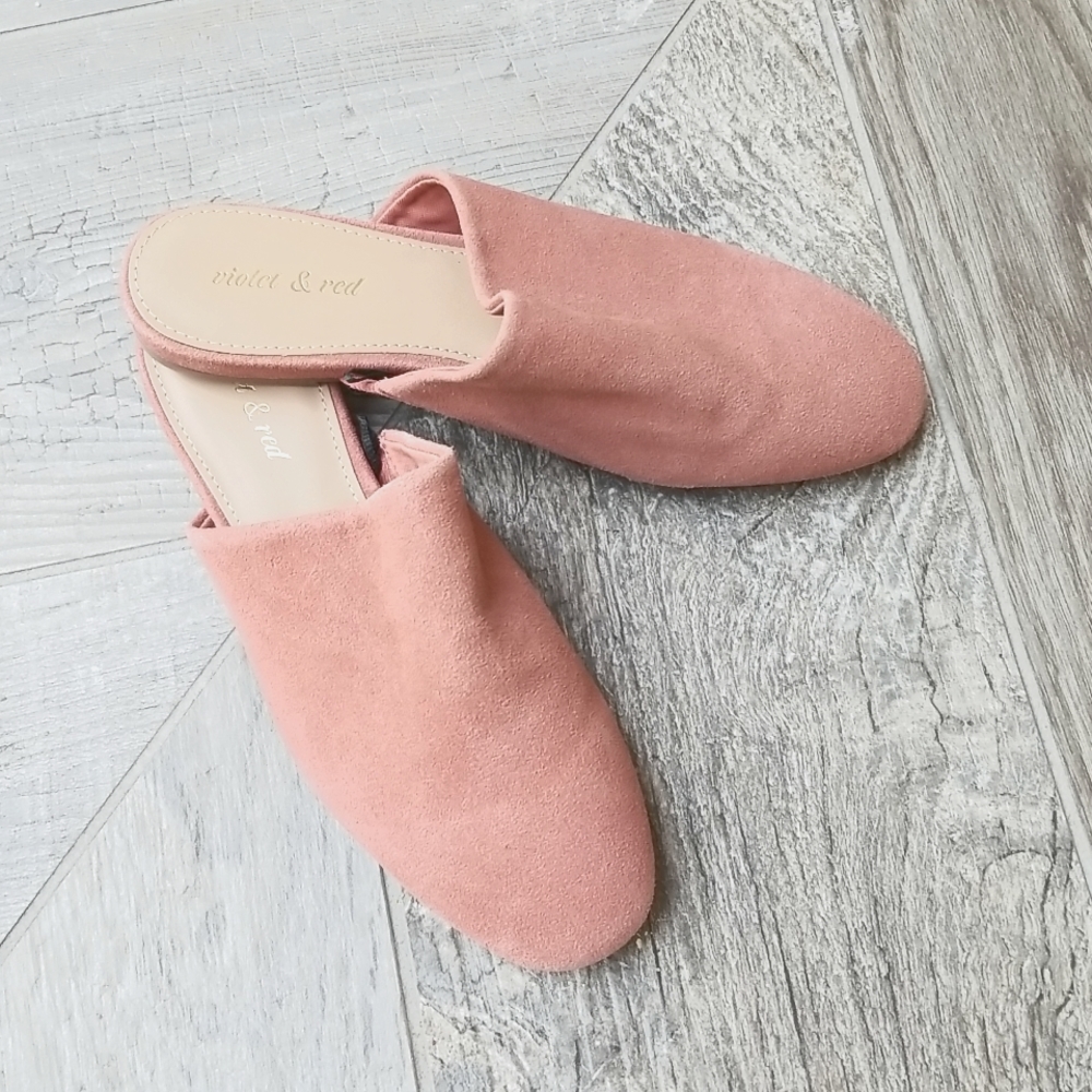 EUC-Stylish Salmon Suede Mules!!⭐🧡